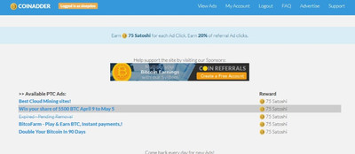Работа на Coinadder ничем не отлича